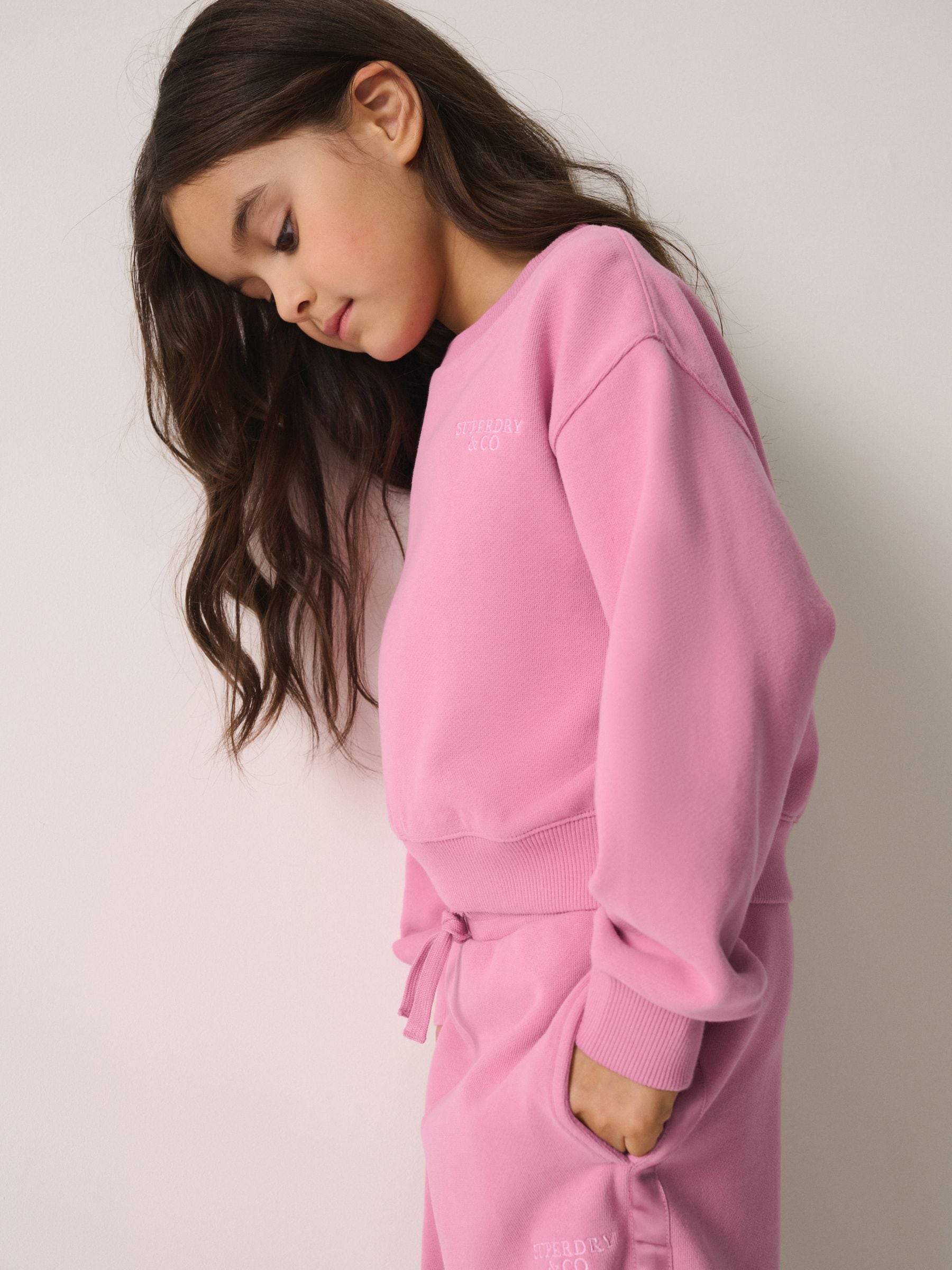 Superdry Pink Sweat Top & Joggers Set image 5