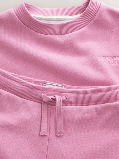 Superdry Pink Sweat Top & Joggers Set image 8