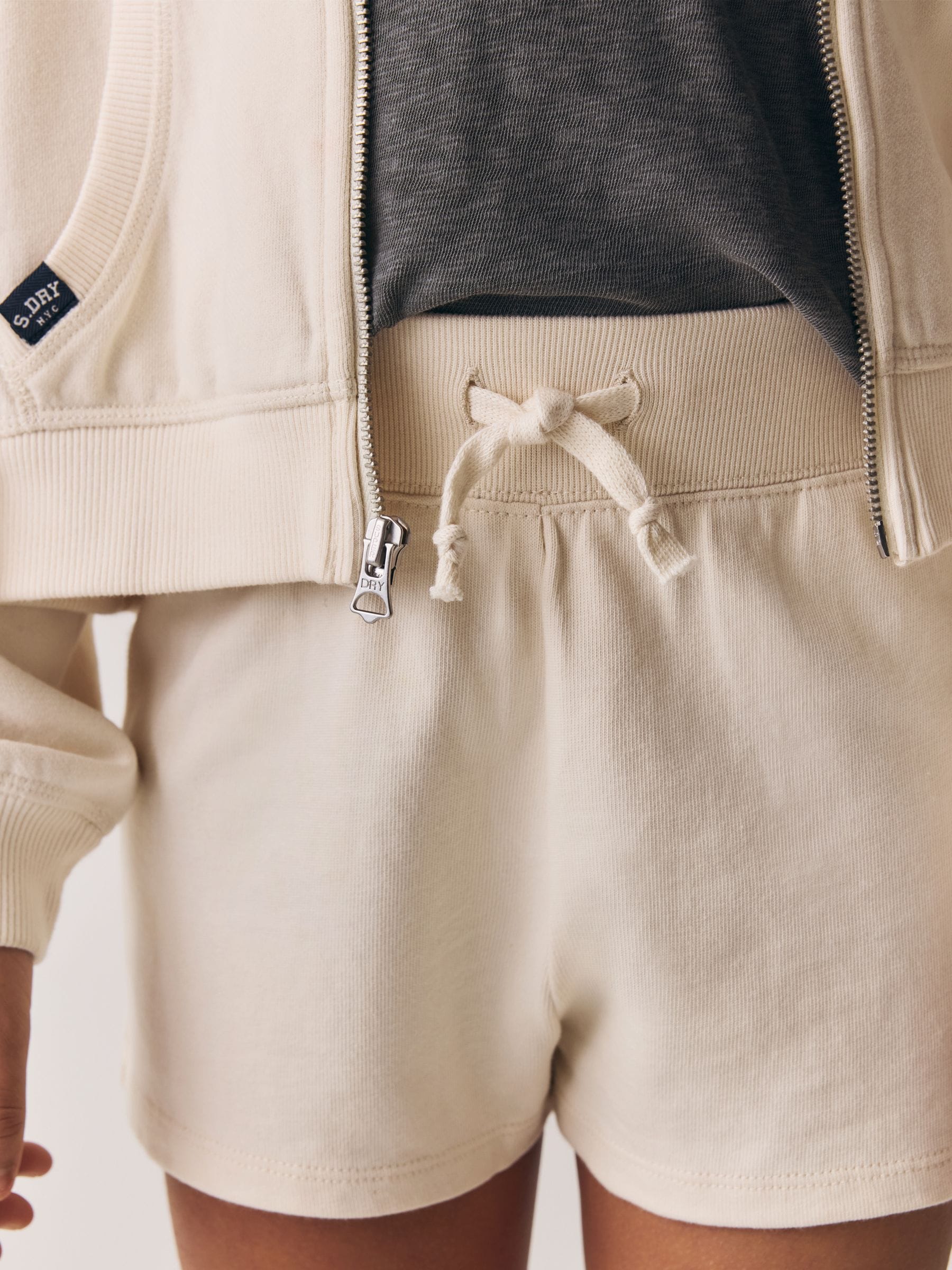 Superdry Cream Sweat Top & Shorts Set image 6