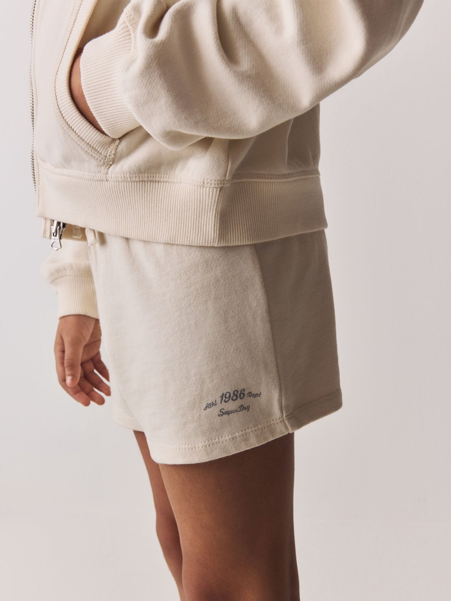 Superdry Cream Sweat Top & Shorts Set image 7