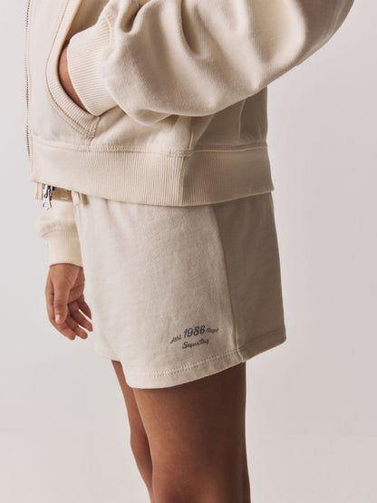Superdry Cream Sweat Top & Shorts Set image 7