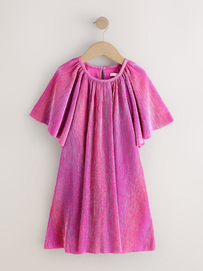 Pink Sparkle Angel Sleeve Party Dress (3-16yrs) image 6