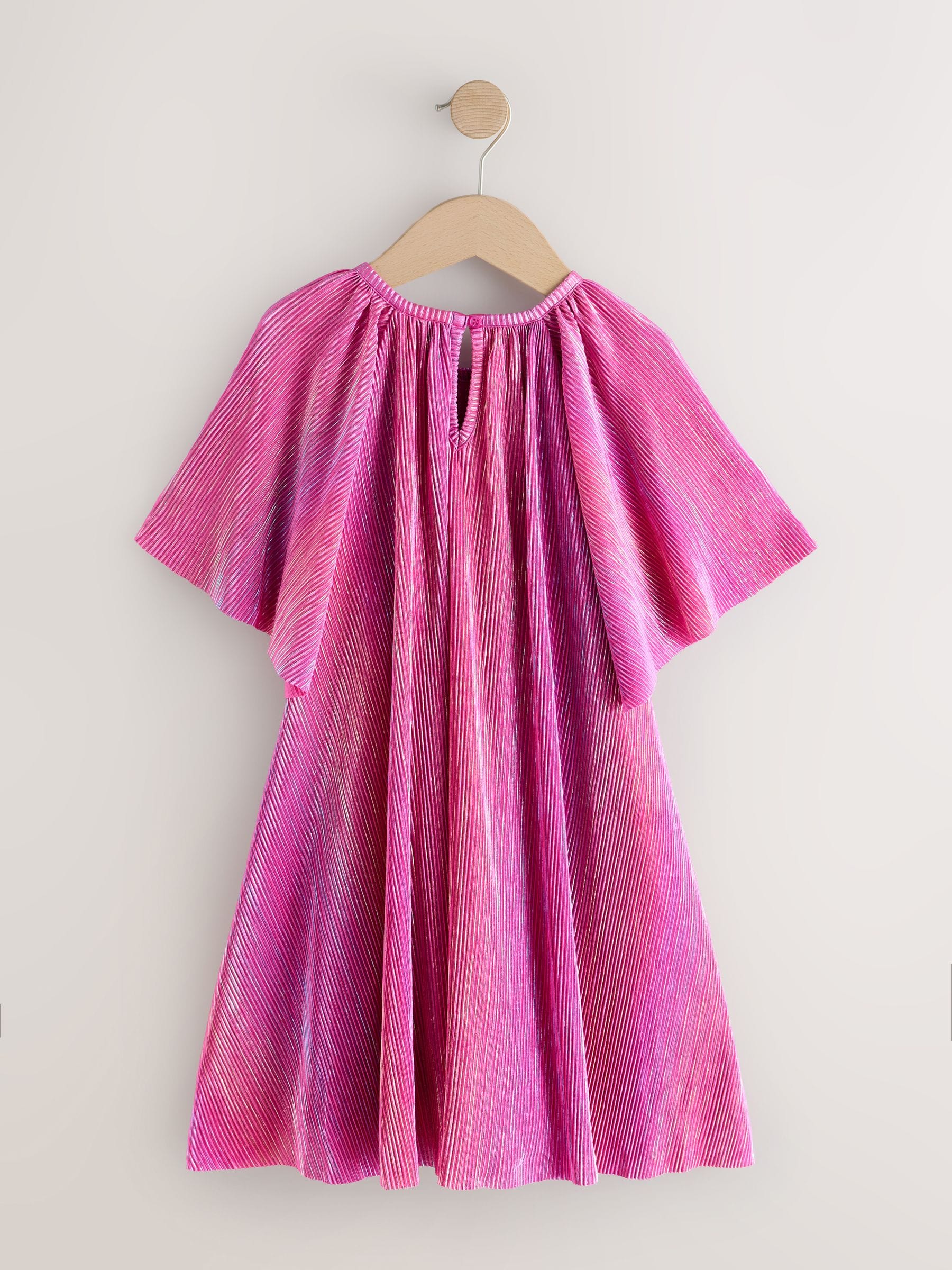 Pink Sparkle Angel Sleeve Party Dress (3-16yrs) image 7