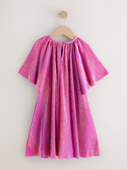 Pink Sparkle Angel Sleeve Party Dress (3-16yrs) image 7