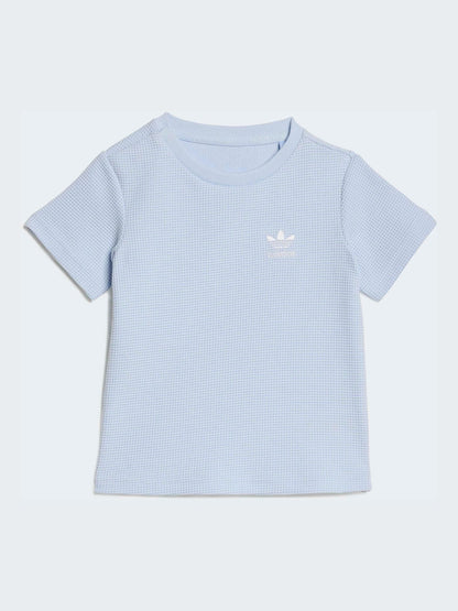 adidas Originals Blue Waffle T-Shirt and Shorts Set image 2