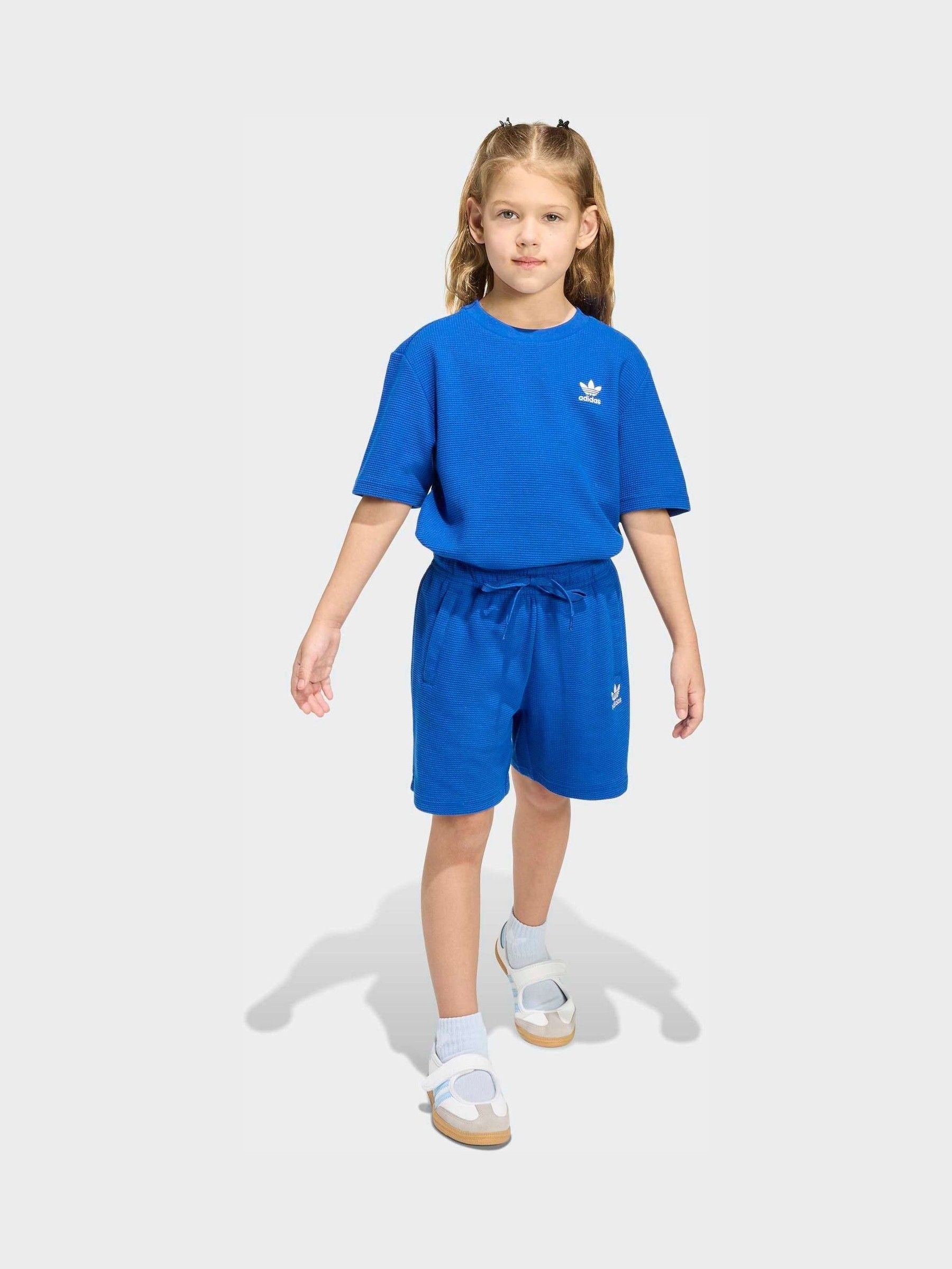 Dsiney Kidz - adidas Originals Dark Blue Oversized Waffle Short T-Shirt Little Kids Set image 2