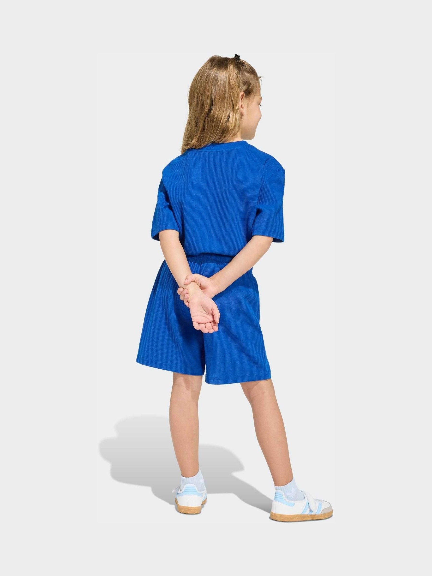 Dsiney Kidz - adidas Originals Dark Blue Oversized Waffle Short T-Shirt Little Kids Set image 3