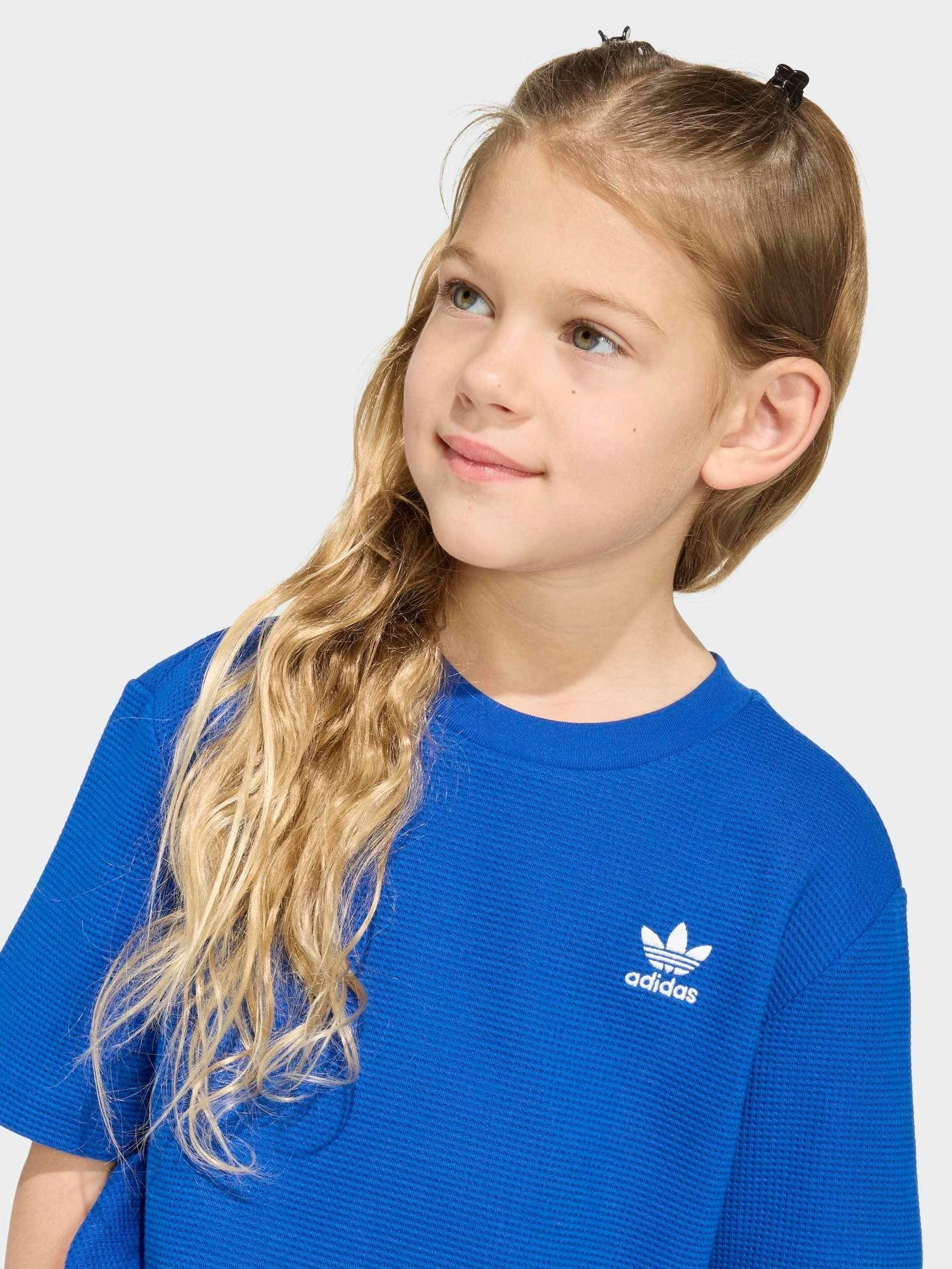 Dsiney Kidz - adidas Originals Dark Blue Oversized Waffle Short T-Shirt Little Kids Set image 5