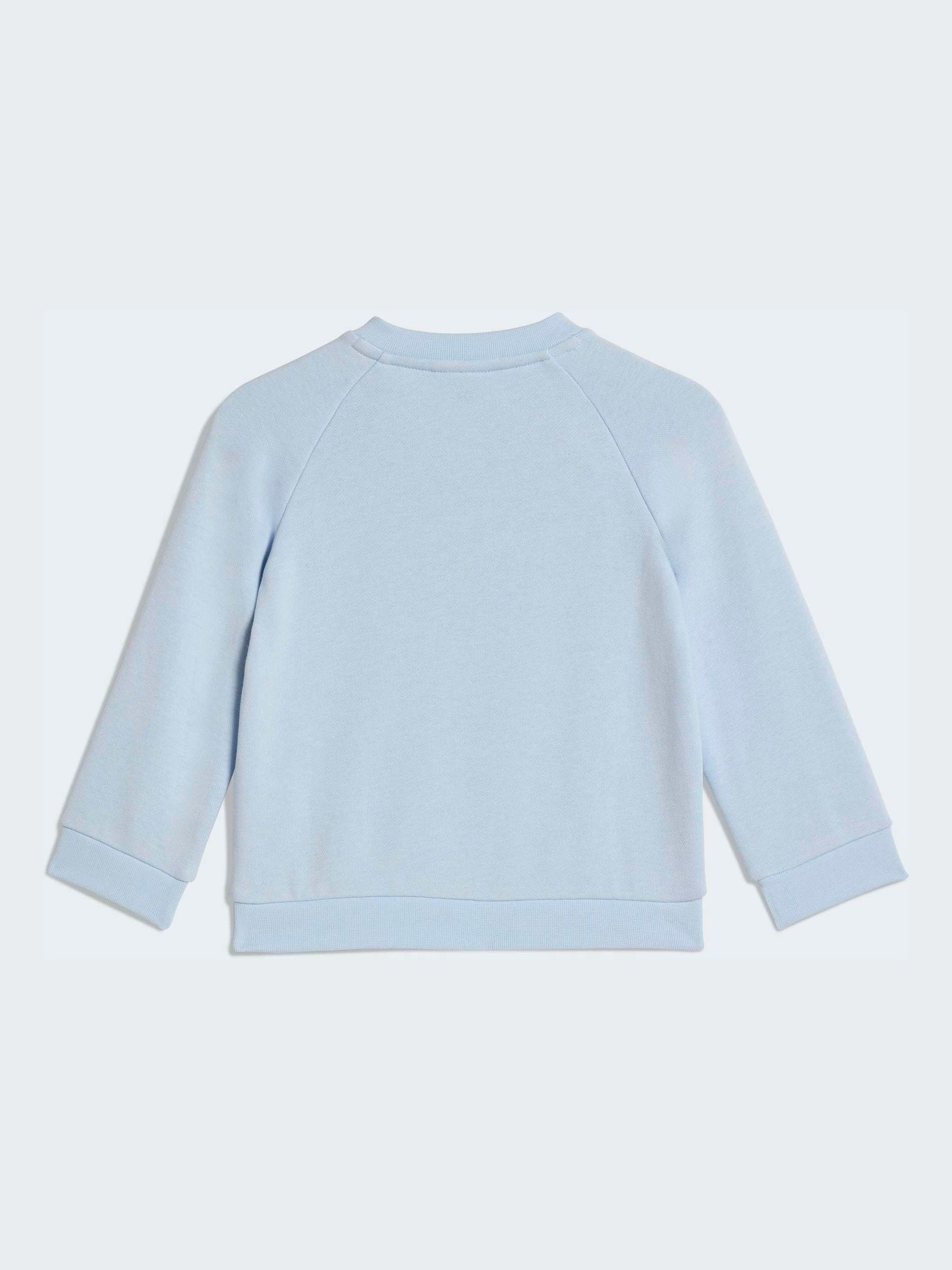 adidas Originals Light Blue Trefoil Sweatshirt and Jogger Infant Set image 3