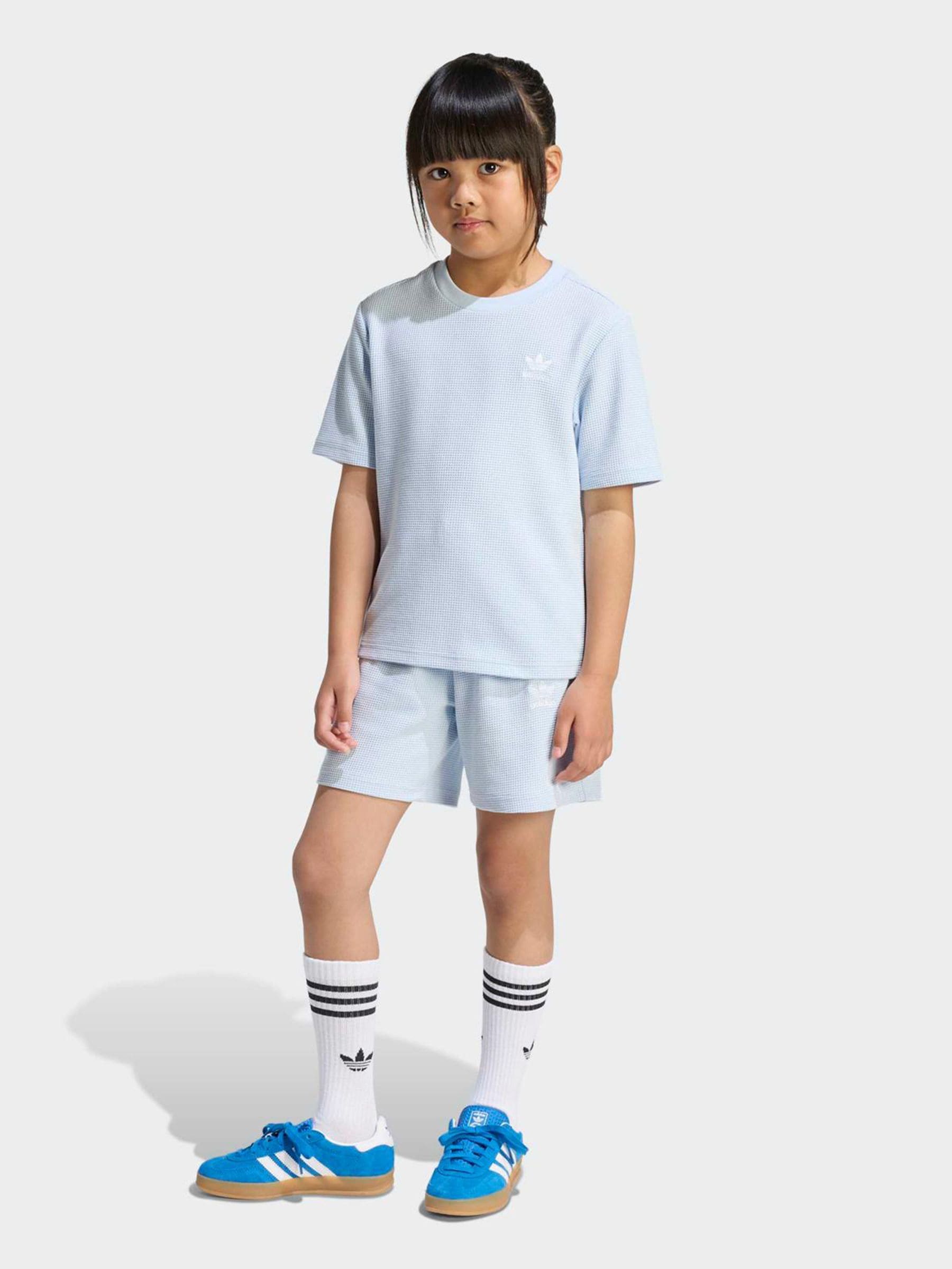 Dsiney Kidz - adidas Originals Light Blue Oversized Waffle Short T-Shirt Little Kids Set image 1