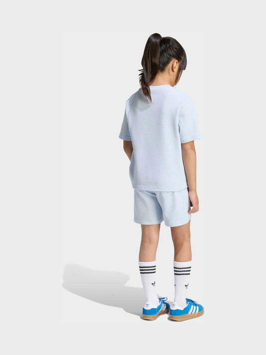 Dsiney Kidz - adidas Originals Light Blue Oversized Waffle Short T-Shirt Little Kids Set image 2