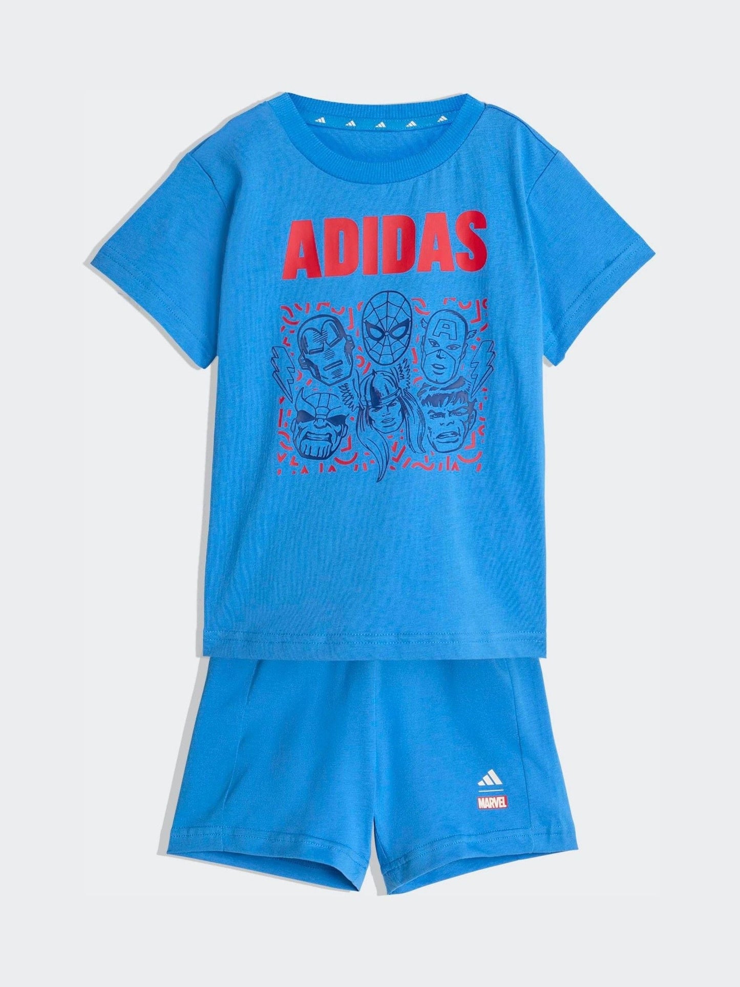 adidas Blue Marvel Avengers T-Shirt and Shorts Infant Set image 1