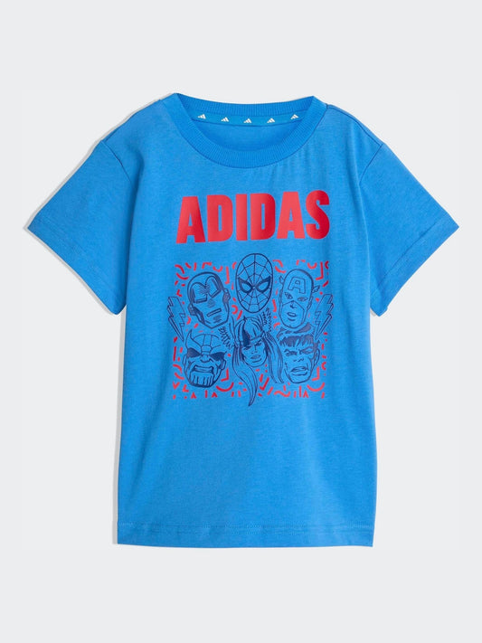 adidas Blue Marvel Avengers T-Shirt and Shorts Infant Set image 3