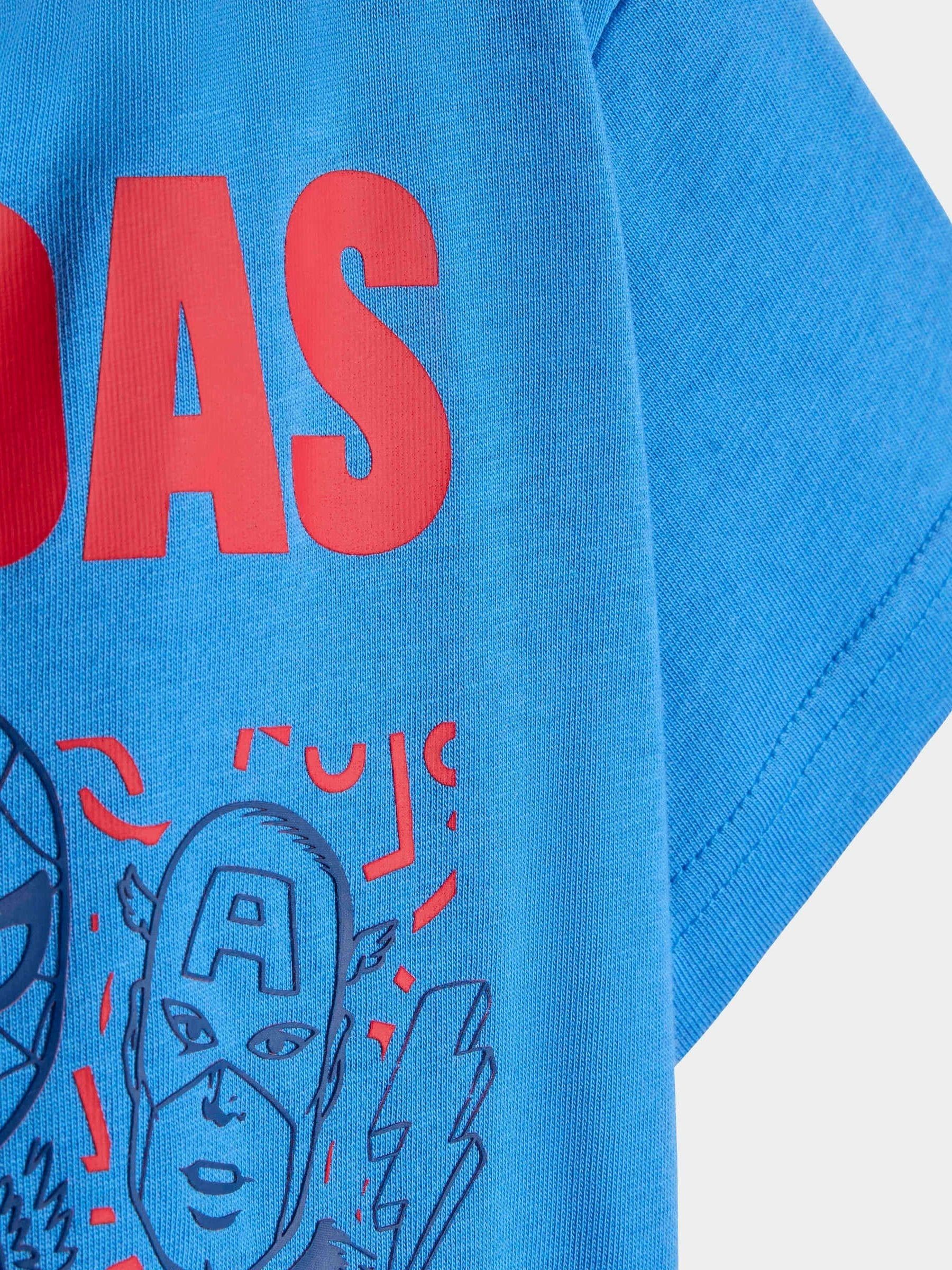 adidas Blue Marvel Avengers T-Shirt and Shorts Infant Set image 6