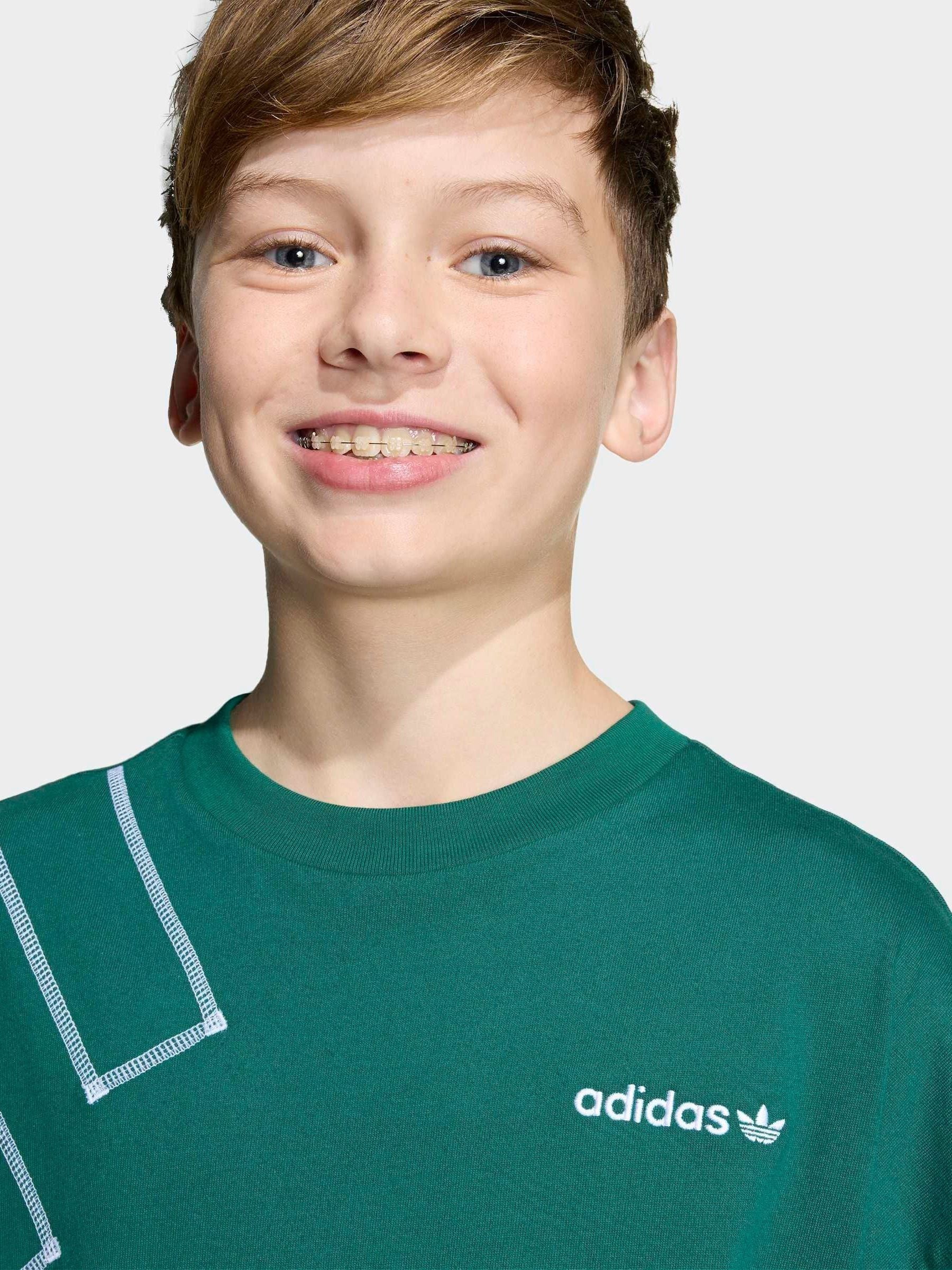 Dsiney Kidz - adidas Originals Green Blocked Logo Oversized T-Shirt image 4