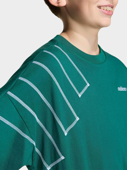 Dsiney Kidz - adidas Originals Green Blocked Logo Oversized T-Shirt image 5