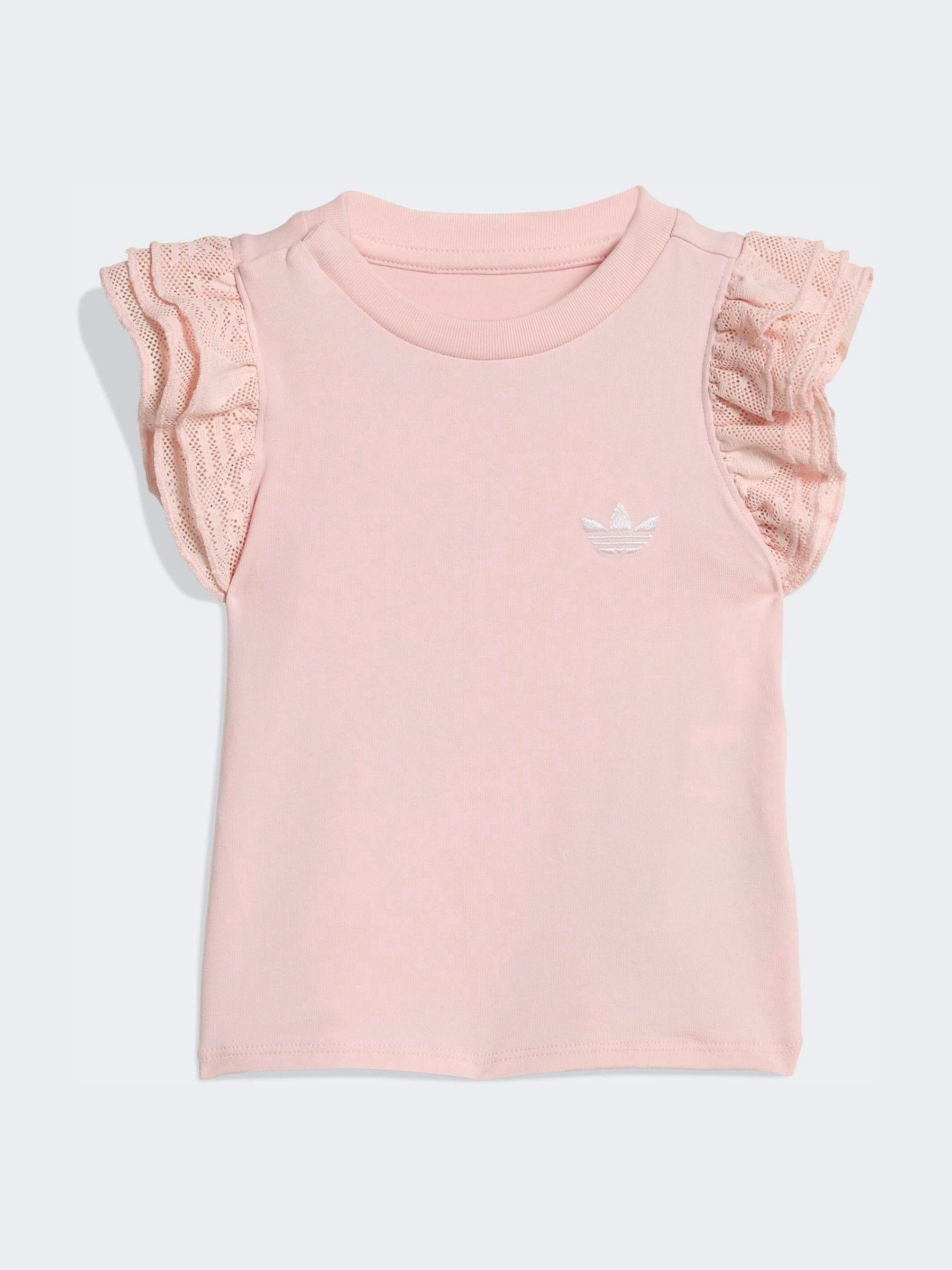 adidas Originals Pink Frill T-Shirt and Cycling Leggings Infant Set image 3