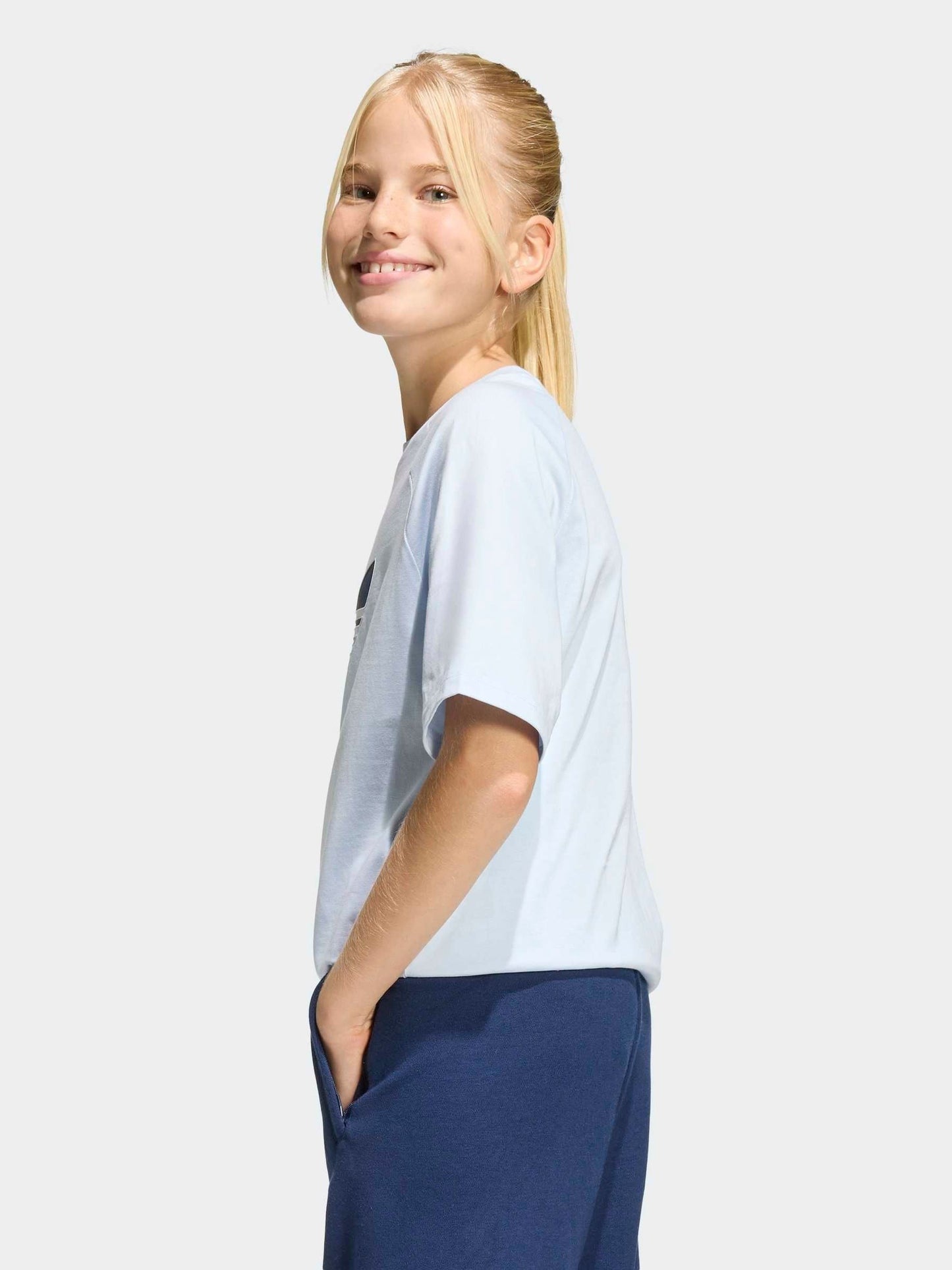 Dsiney Kidz - adidas Originals Blue Trefoil Oversized T-Shirt image 4