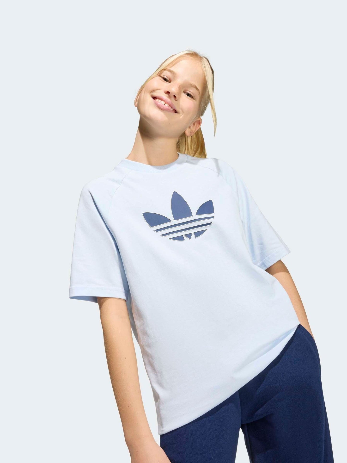 Dsiney Kidz - adidas Originals Blue Trefoil Oversized T-Shirt image 5
