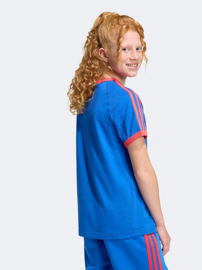 Dsiney Kidz - adidas Originals Blue/Red 3 Stripes T-Shirt image 4