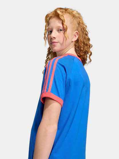 Dsiney Kidz - adidas Originals Blue/Red 3 Stripes T-Shirt image 5