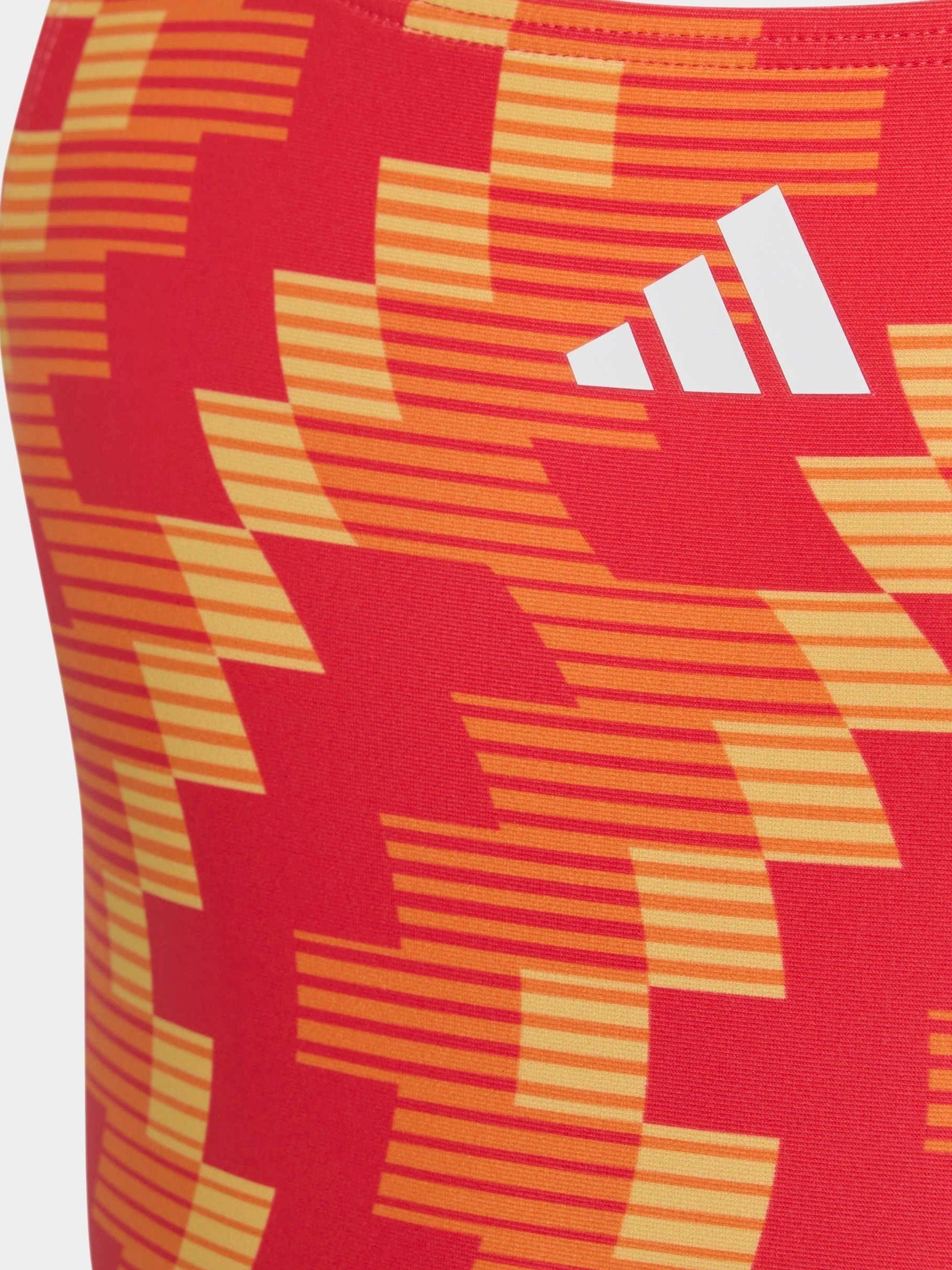 adidas Red Printed Swimsuit image 3