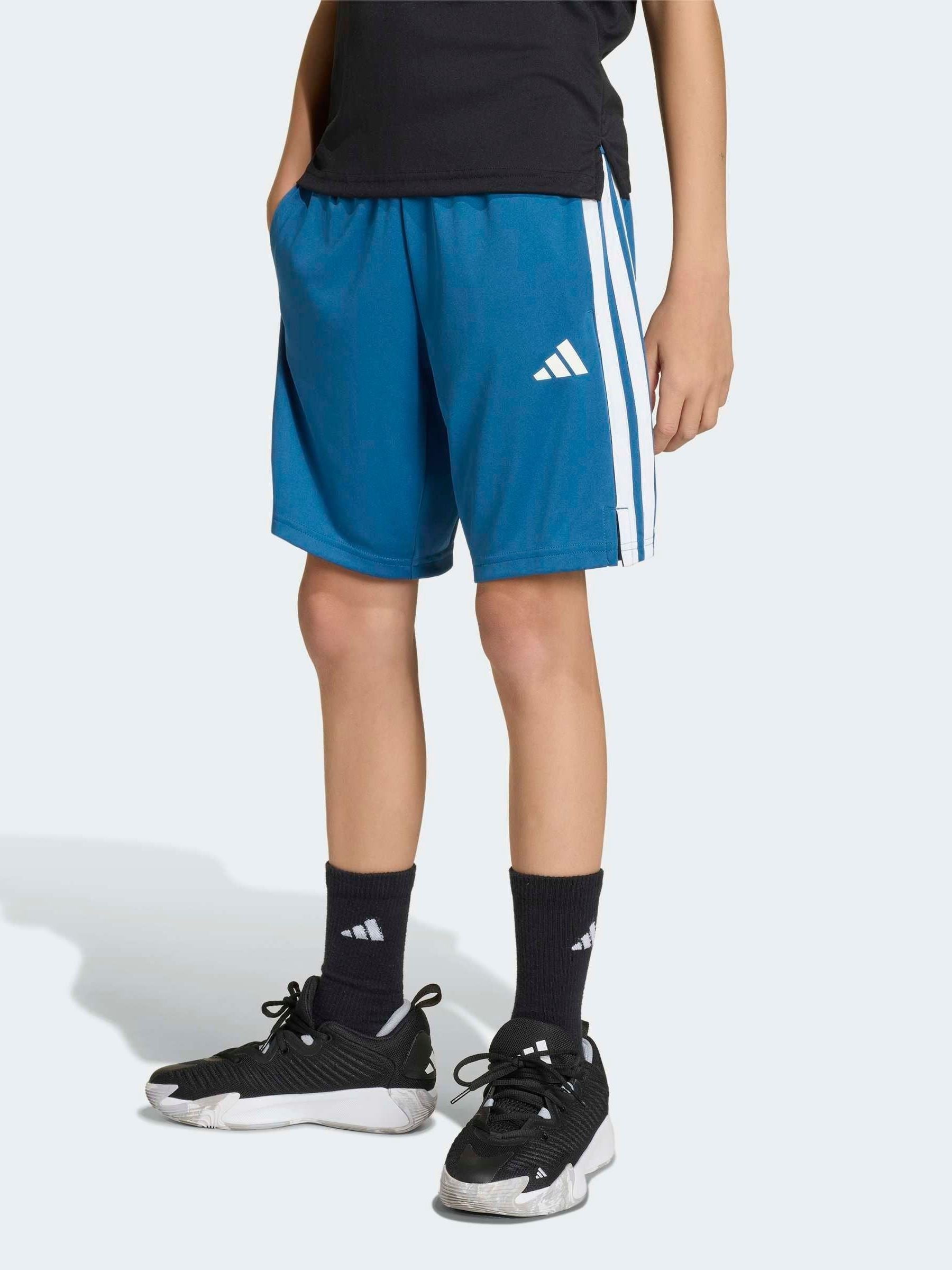 Dsiney Kidz - adidas Blue Train Essentials 3 Stripes Shorts image 1