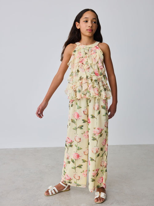 Baker by Ted Baker Chiffon Waterfall Halter Neck Wide Leg Jumpsuit image 1