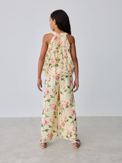 Baker by Ted Baker Chiffon Waterfall Halter Neck Wide Leg Jumpsuit image 4
