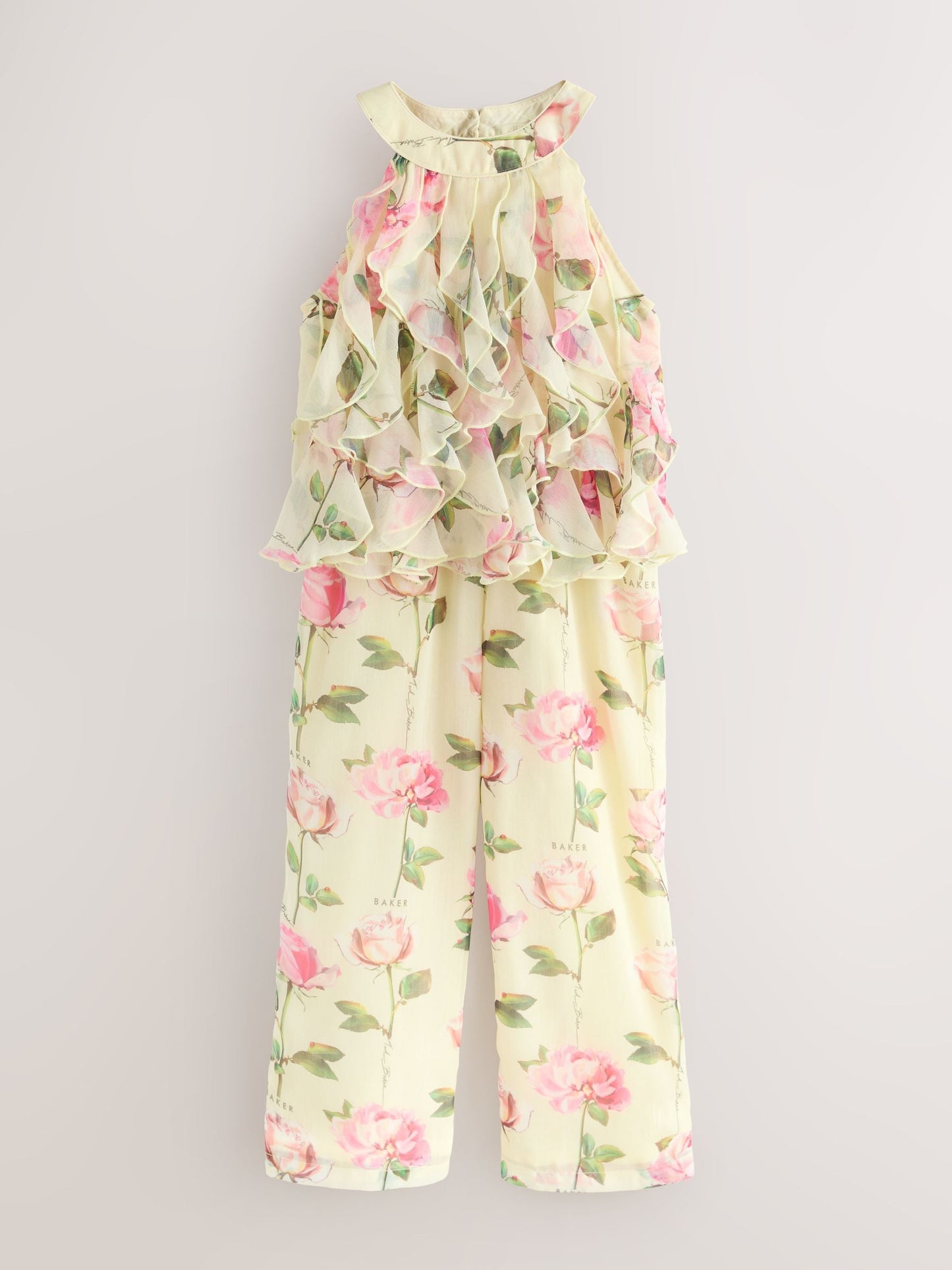 Baker by Ted Baker Chiffon Waterfall Halter Neck Wide Leg Jumpsuit image 5