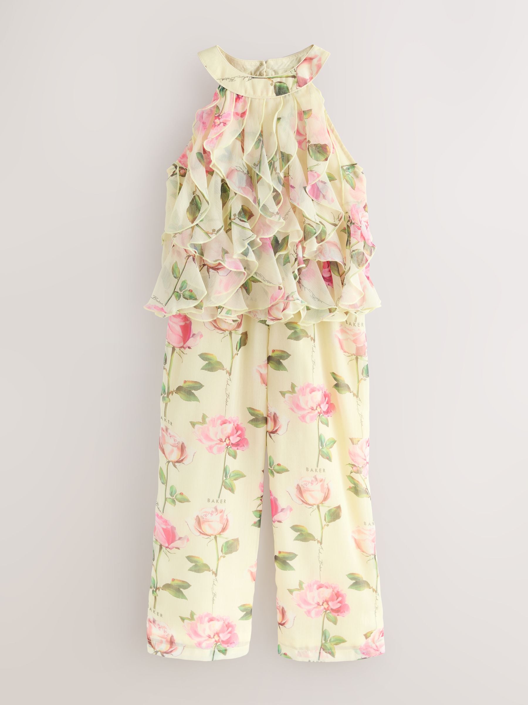 Baker by Ted Baker Chiffon Waterfall Halter Neck Wide Leg Jumpsuit image 5