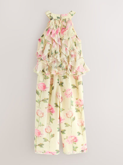 Baker by Ted Baker Chiffon Waterfall Halter Neck Wide Leg Jumpsuit image 6