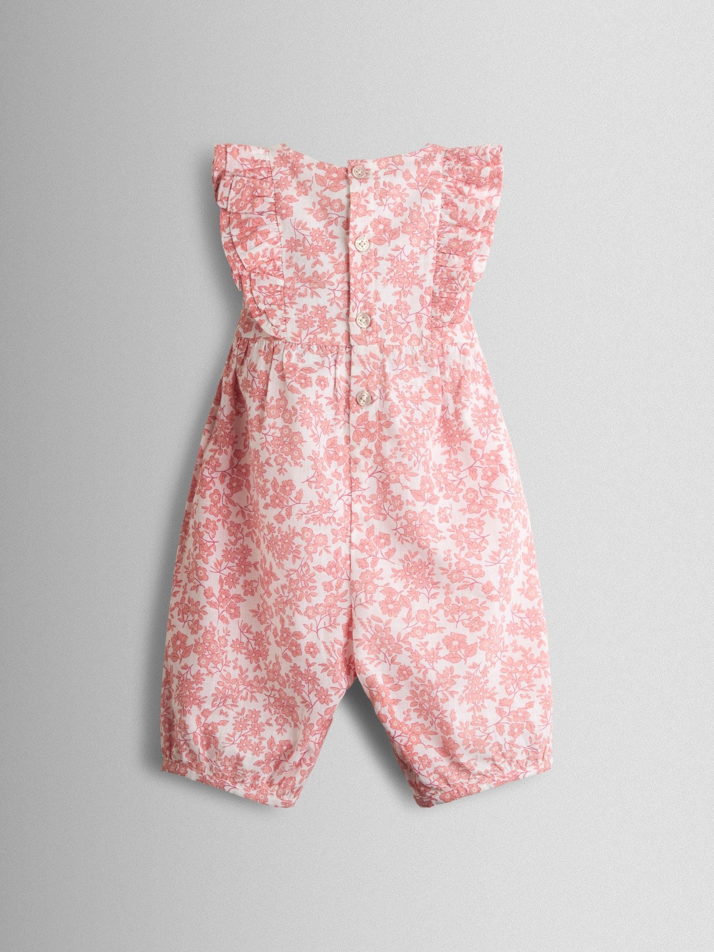 JoJo Maman Bébé Pink Floral Printed Romper image 2