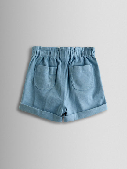 JoJo Maman Bébé Blue Floral Embroidered Twill Shorts image 2