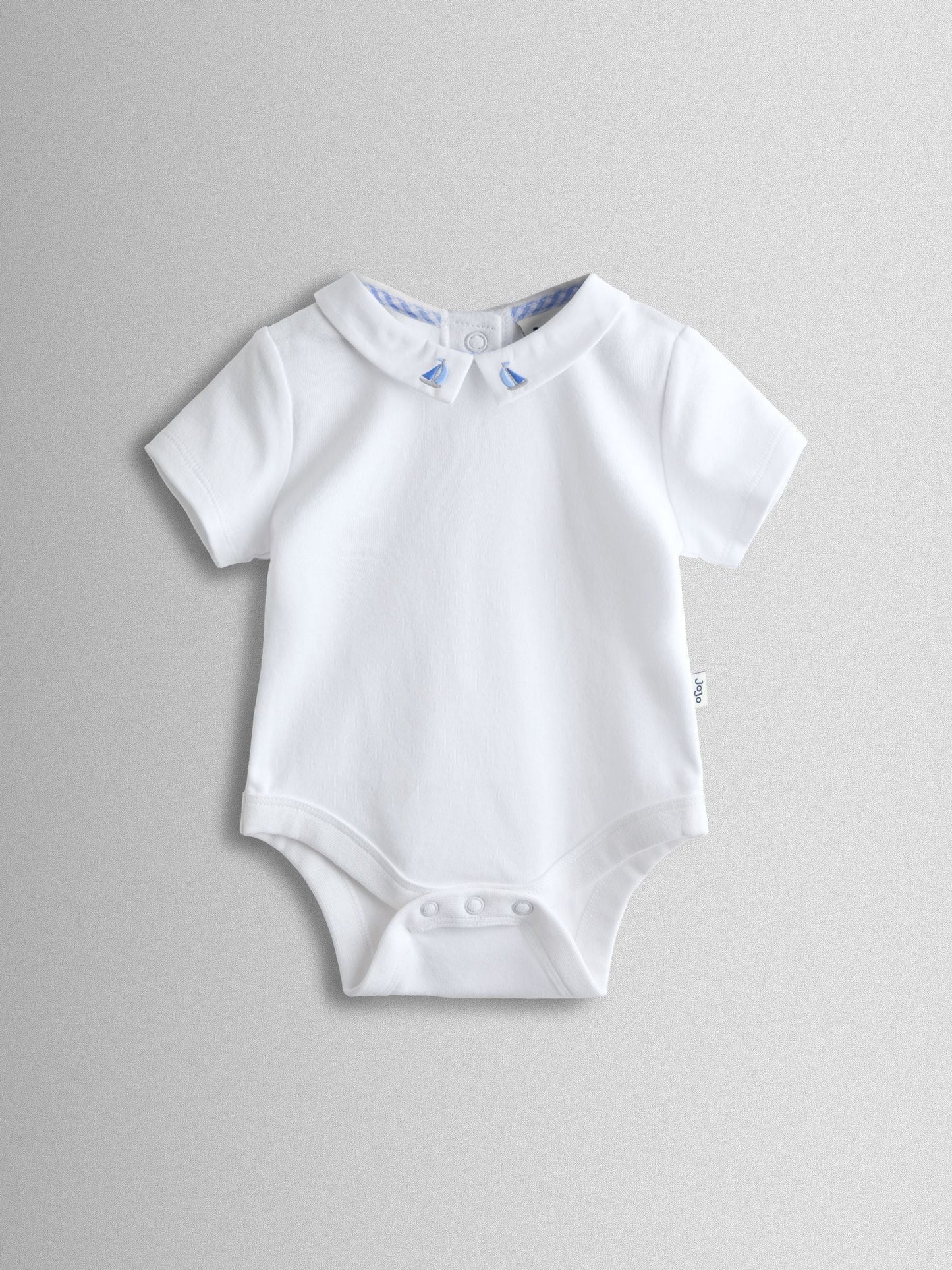 JoJo Maman Bébé White Boat Embroidered Collar Body image 1