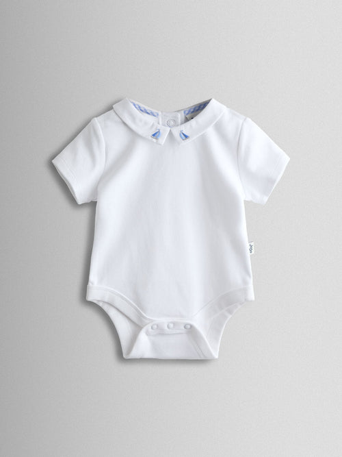 JoJo Maman Bébé White Boat Embroidered Collar Body image 1