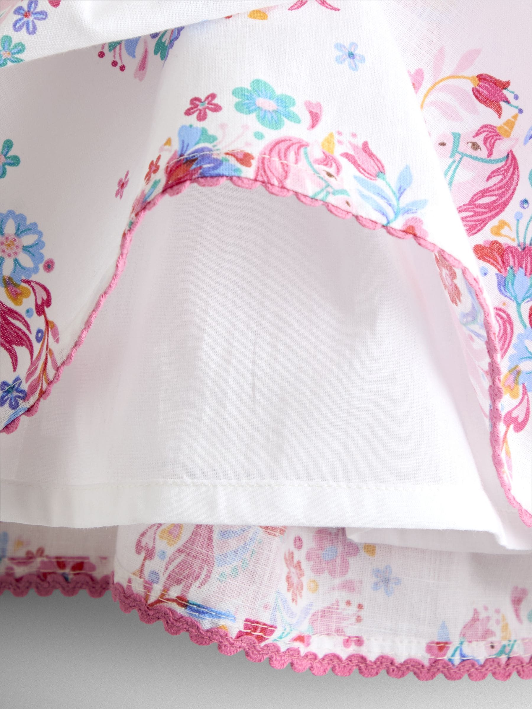 JoJo Maman Bébé White Unicorn Cross Back Sundress image 3