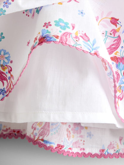 JoJo Maman Bébé White Unicorn Cross Back Sundress image 3