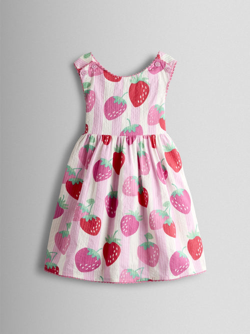 Dsiney Kidz - JoJo Maman Bébé Pink Strawberry Cross Back Sundress image 1