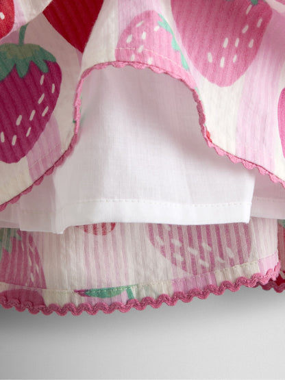 JoJo Maman Bébé Pink Strawberry Cross Back Sundress image 5