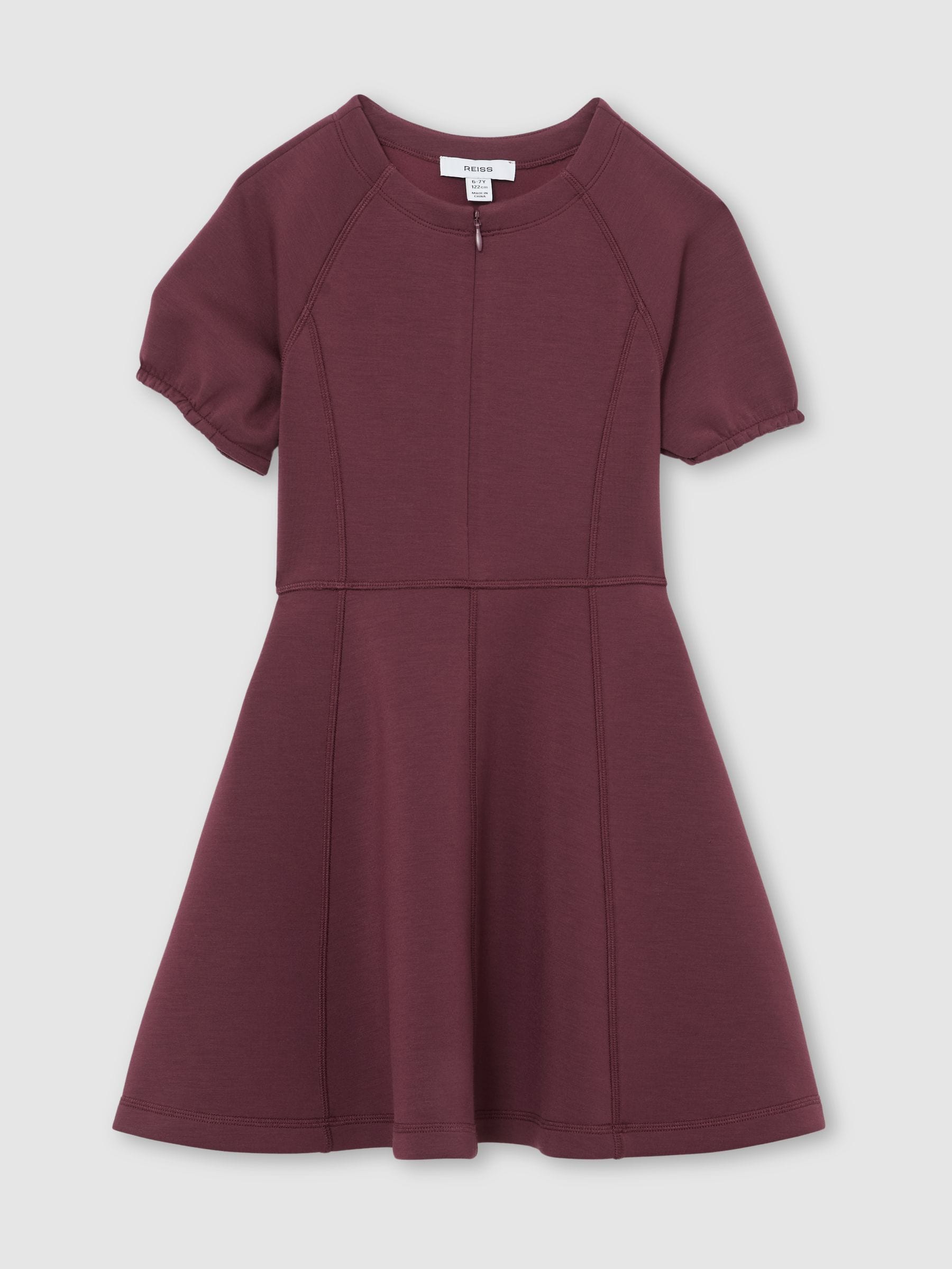 Reiss Burgundy Jenny 3-9 yrs Premium Interlock-Jersey Dress image 2