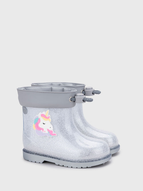 Igor Silver Glitter Unicorn Ankle Wellies image 1