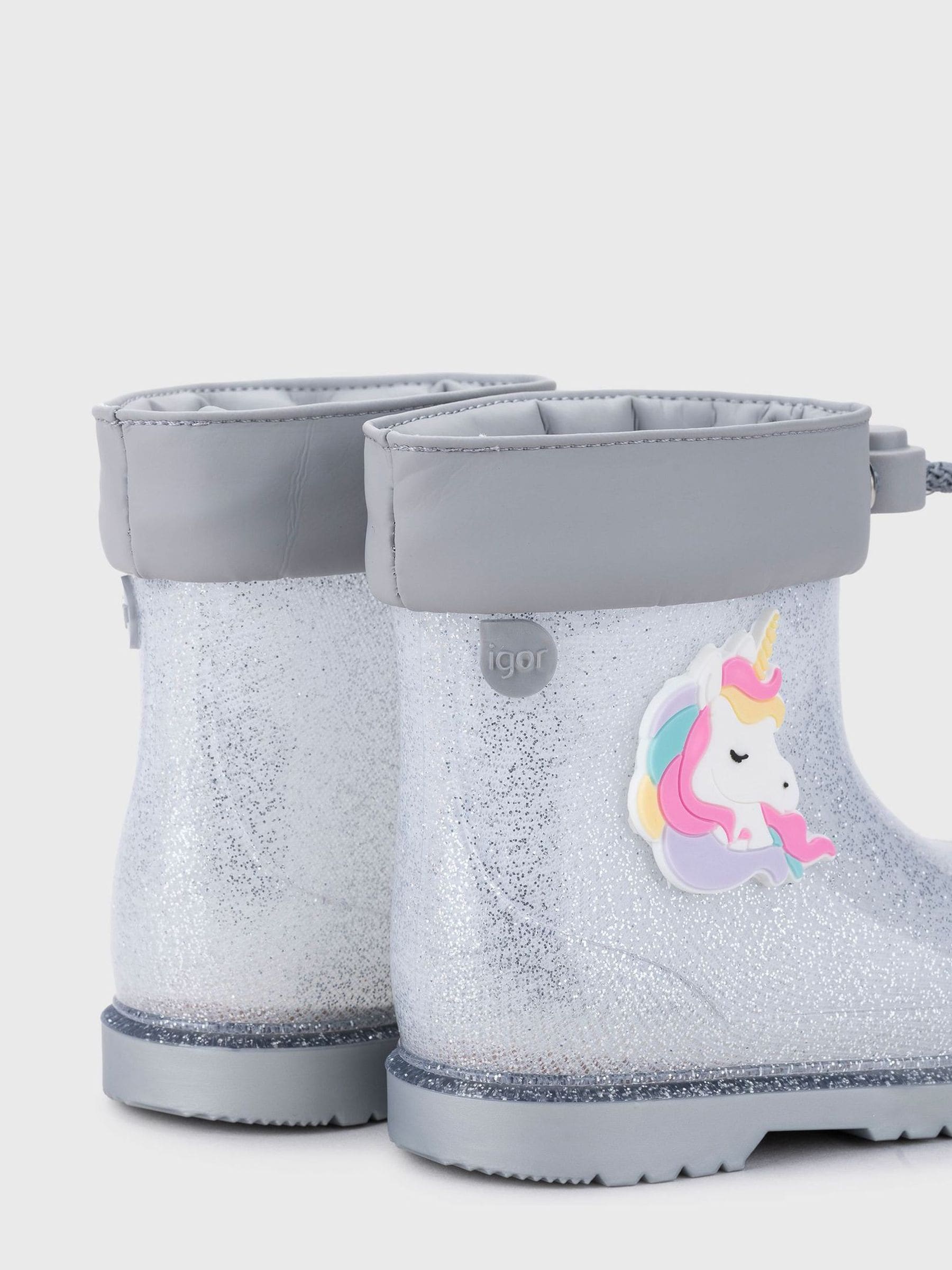 Igor Silver Glitter Unicorn Ankle Wellies image 3