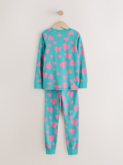 Pink/Turq Stampy Print Snuggle Pyjamas 3 Pack (9mths-12yrs) - image 8
