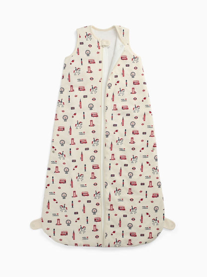 MORI Cream London Print Supersoft 1.5 Tog Sleeping Bag Front Zip - image 3