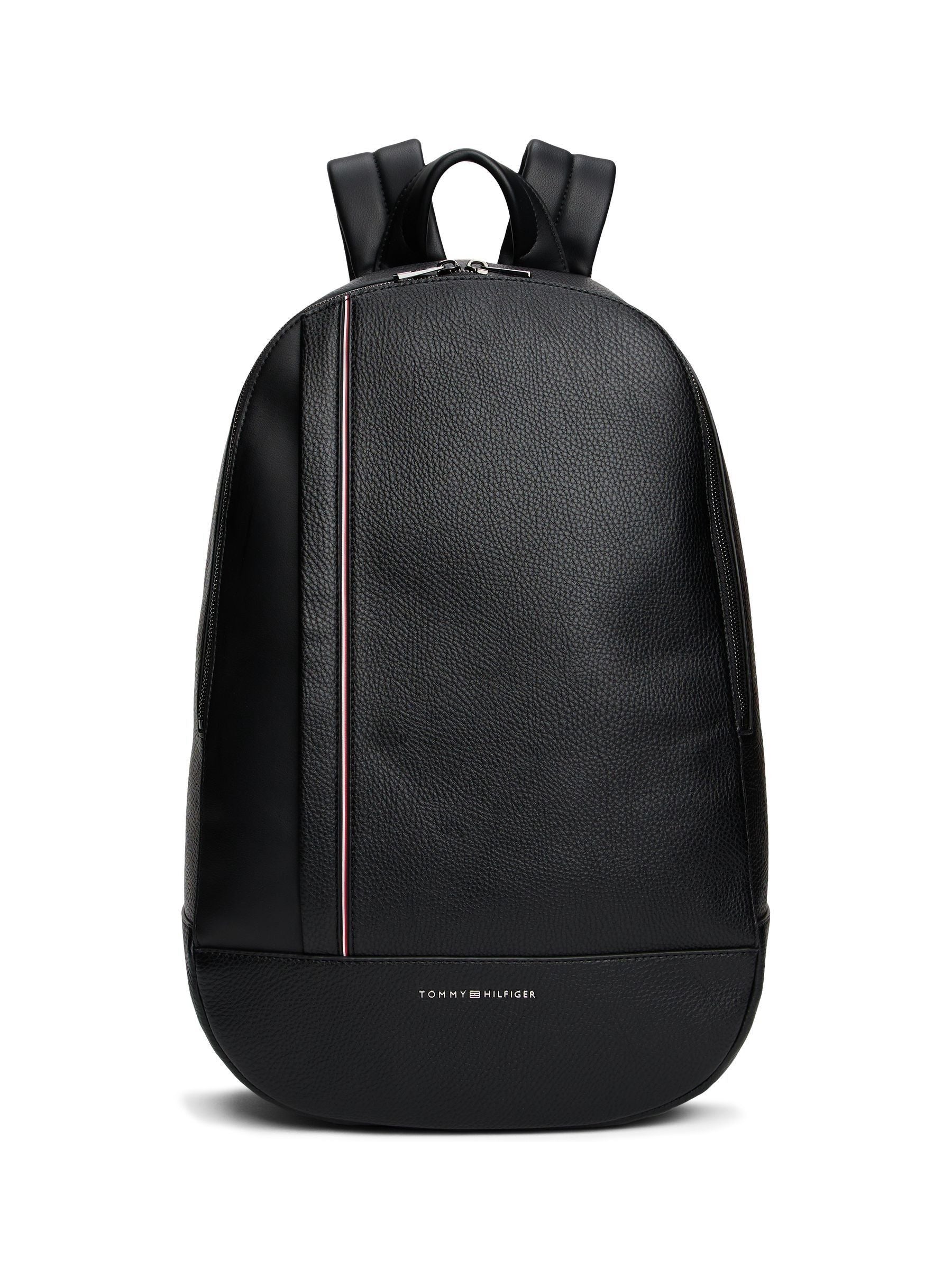 Tommy Hilfiger Black Metal Logo Pebble Grain Backpack image 1
