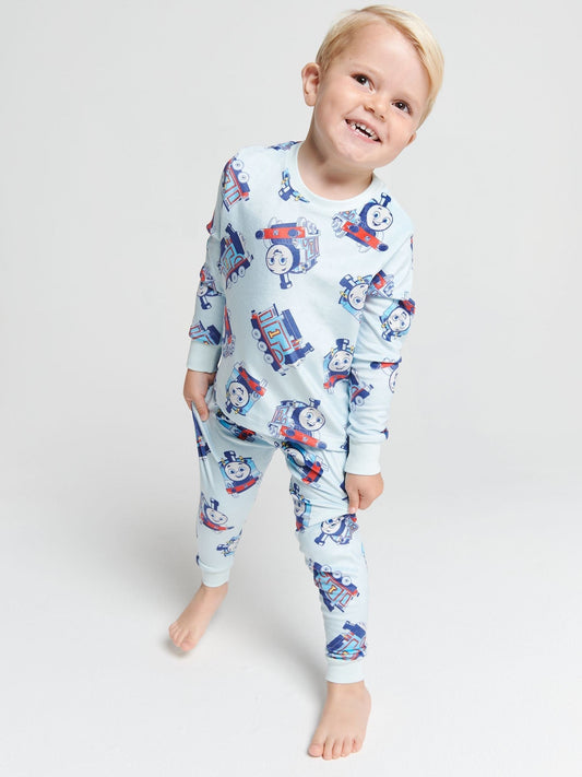 Brand Threads Blue Boys Thomas The Tank Fleece Pyjamas Set - image 1
