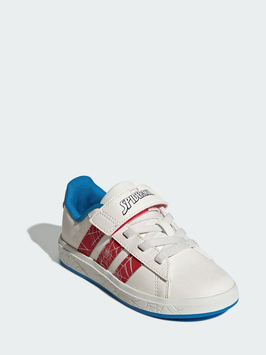 adidas White Marvel Spider-Man Grand Court Shoes image 1