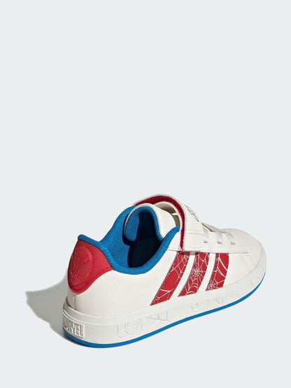 adidas White Marvel Spider-Man Grand Court Shoes image 3