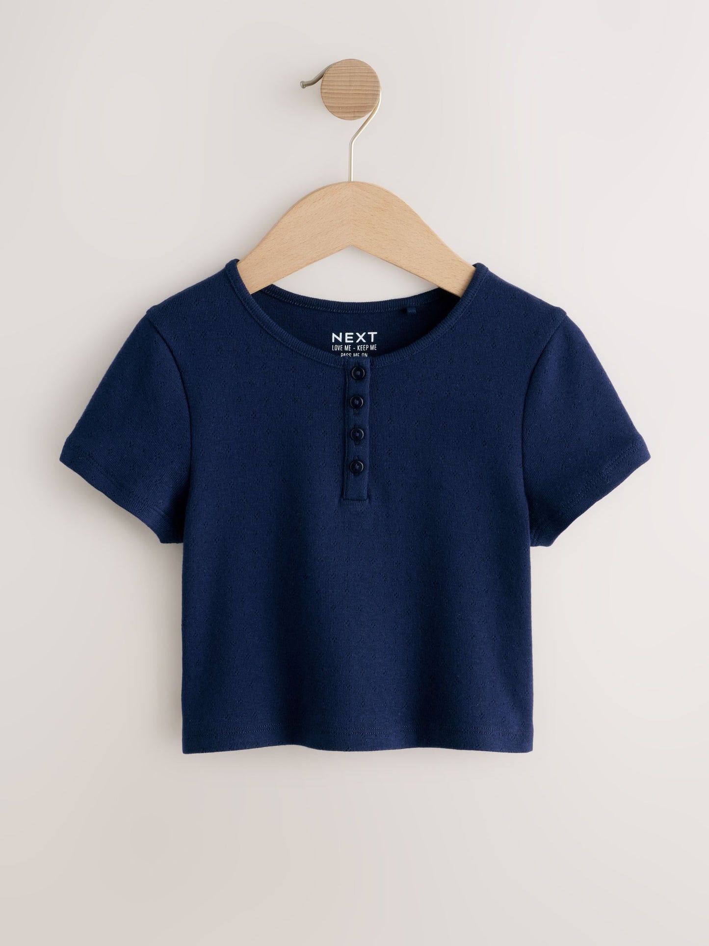 Dsiney Kidz - Navy/White Pointelle Button Front Tops 2 Pack (3-16yrs) image 3